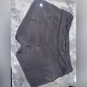 Lululemon Womens Black Lined Run Speed Up Shorts 2” Size 4 Stretch Yoga Workout